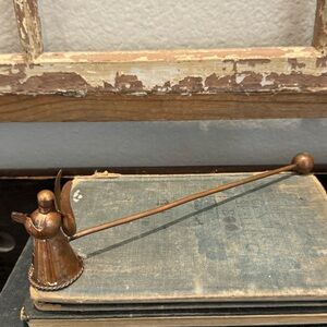 Vintage copper Candle Snuffer Praying Angel Ball End Handle